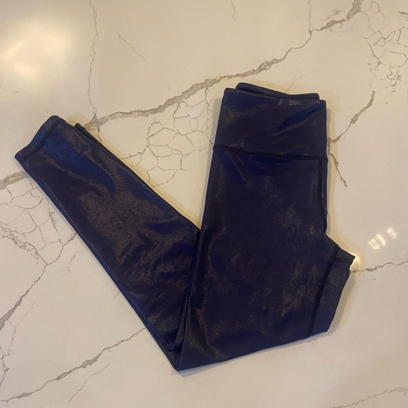 Zyia Active Liquid Shimmer Blue 7/8 Leggings - Picture 10 of 10